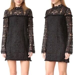 Tularosa Matilda Lace Shift Dress in Black Size M
